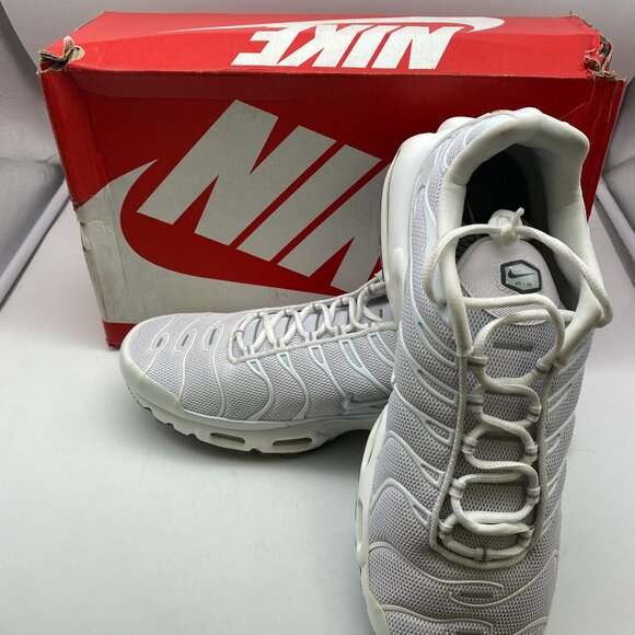 Nike Air Max Plus White/White-Black-Cool Grey 604133-139 Men's US Size 14 - Picture 1 of 6